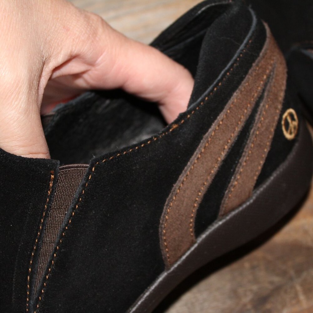 SALE Peace Mocs "Denise Wide" 7 Wide Black & Brown Cushioned Slipon New - Picture 13 of 13